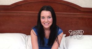 Petite 95lb raven-haired 18 yr old makes her debut porn