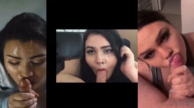 Big Lips Blowjob Ends With Cumshot Compilation POV Amateur Brunette