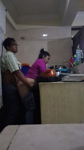 Fucking and Sucking with the Employee in the Kitchen