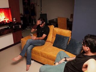 Mvstery Stud invites babysitter to wild foursome