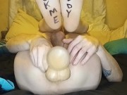 Sissy Femboy trap plays with bussy and cums