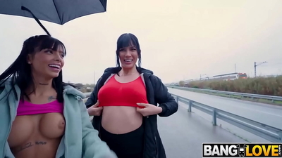 Yenifer and Athenea Ride Emilio’s Huge Penis in Outdoor 3way!