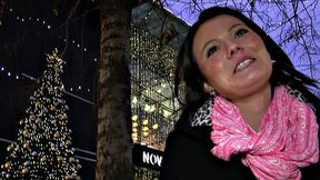 Adorable Babe Sucks And Fucks Stranger To Buy Christmas Gifts