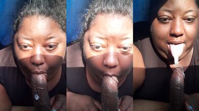 Massive Booty Ebony BBW Snatches Cum out of Cock Pt2