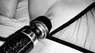 I tied her up and tortured her pussy with a vibrator then whipped her clit to orgasm - amature fun