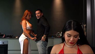 Muscular man fucks his wife'_s best friend without her noticing, and everything goes wrong!