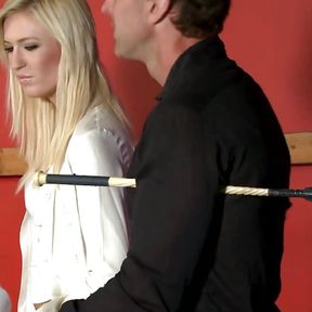 Sadistic Fucker Master Priece dominate blond submissive slut Kelly in dungeon