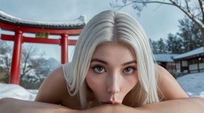 Empress Ari's Icy Gaze While She Blows You Outdoors