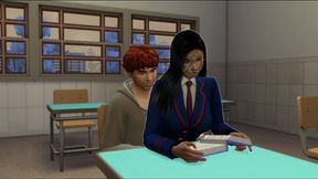 gabby blowbanged and bukkaked by college professor and students during class.