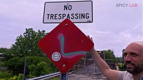 Busty MILF gets fucked on abandoned bridge, POV