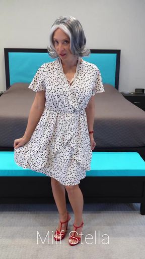 Sherry in a White dress with Hearts