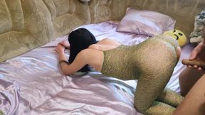 MILF in Sexy Bodystocking Got Fucked Doggy Style on the Bad