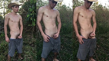 agroboy gozando no meio da fazenda