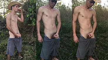agroboy gozando no meio da fazenda