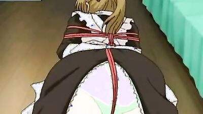 Bondage-loving chick enjoys getting tied up and ravished in this cartoon hentai