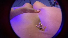 Horny Giantess gets off to tiny stuck in bellybutton