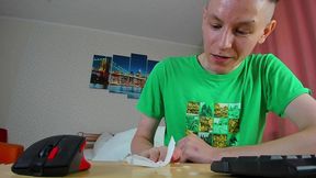 excited twink evgeny cum 3 times this day!