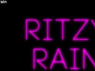 Ritzy Rain on Her Knees, Arms Tied - Coarse Deepthroat, Face and Tit Slaps, and a Mouth-Pie Finish