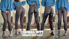 My longest wetting ever in my tight Levis jeans