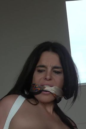 Latina's Mansion Nightmare: Silk Cleave Gag and Hogtie Torment