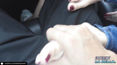 Supermarket Stranger Beast Destroys La Bella Ass In Car Gush
