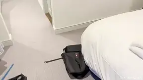 Stepmom Caught Me Jerking Off In The Shared Hotel Room And Helped Me Cum