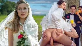 Horny brides ditch their vows and fuck random guests right at the damn wedding