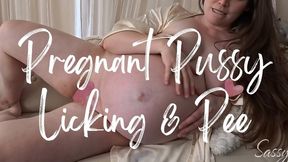 Pregnany Pussy Licking & Pee - A pussy licking POV roleplay scene featuring Pregnant Belly, Belly Fetish, Close Up Pussy, & Prolapse ft MILF Sassypantz