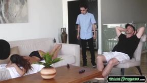 Stepmom Caught Off Guard by Stepson's Unexpected Massage – A Bedroom Surprise Awaits!