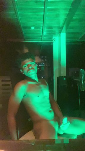 Black dude jerk off in front of the camera