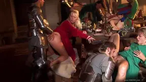 Blonde Bombshell Rocks Her Big Tits Hard During Steamy Gangbang Action