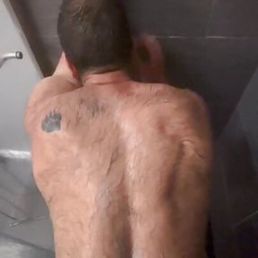 Husband getting plowed POV  In the shower by his chubby man