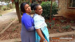 African MILF Lesbians Make Out In Public During House Party