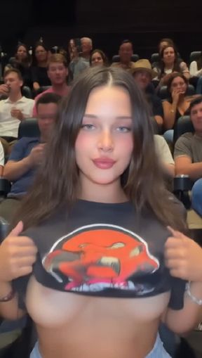 titty drop, a young, brunette slavic woman with, video created by AI
