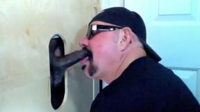 ”A Chocolate Visits The Gloryhole & Cums”