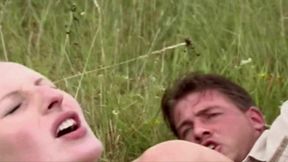 Blonde French whore fucked outdoors before a facial