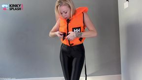 Asmr Lifejacket Fetish Confession in Shiny Leggings