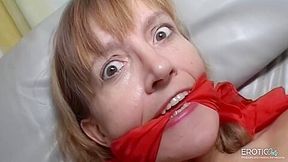 His Wristwatch Disappears Into The Pussy Hole Of His Bound