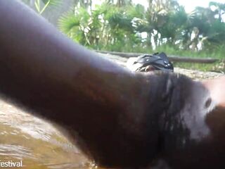 Dolcina’s oozy ebony ideal breasts and body to keep your cock erected
