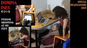 FINDOM INES makes HEADSCISSORS under her desk (part 2) HD