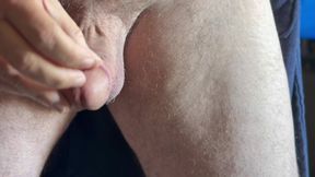 At the balcony window