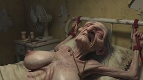Wrinkled Granny in Rope Bondage - Legs Tied & Begging for Hard Fuck
