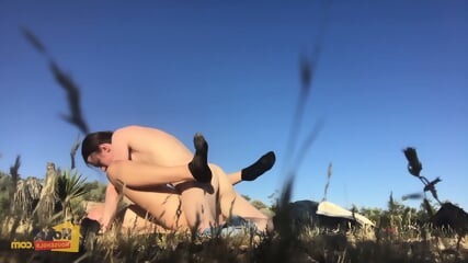 Sweet young pussy in the open desert