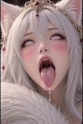 3d anime kitsune masturbates on temple stairs and rides her cocks
