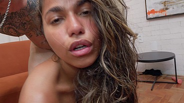 Latina babe Gabi Oliveira gets a powerful anal fuck with a stream of piss in her mouth from a monster cock EKS557