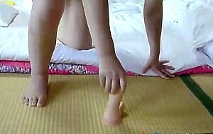 Japanese Slave Masturbates With Dildo