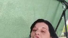 Enjoying a cigarette and an ice cream