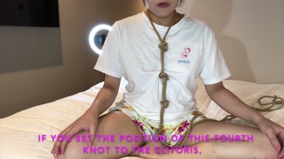 Japanese Cute  adult shop clerk teach simple bondage that anyone can do