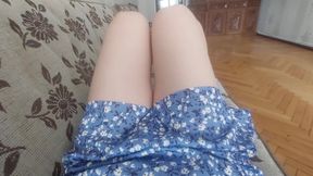 Cute Cock Between Two Cute Legs Pre-cumming Masturbating