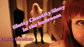 (preview) Slutty Chastity Sissy in the bedroom